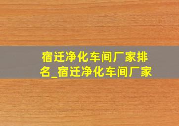 宿迁净化车间厂家排名_宿迁净化车间厂家