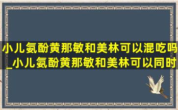 小儿氨酚黄那敏和美林可以混吃吗_小儿氨酚黄那敏和美林可以同时吃吗