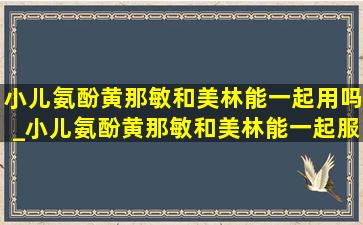 小儿氨酚黄那敏和美林能一起用吗_小儿氨酚黄那敏和美林能一起服吗