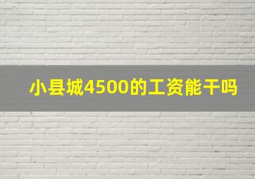 小县城4500的工资能干吗