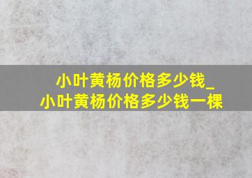 小叶黄杨价格多少钱_小叶黄杨价格多少钱一棵