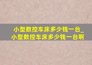 小型数控车床多少钱一台_小型数控车床多少钱一台啊