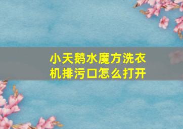 小天鹅水魔方洗衣机排污口怎么打开