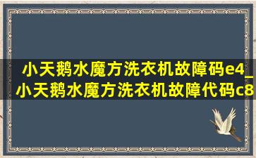 小天鹅水魔方洗衣机故障码e4_小天鹅水魔方洗衣机故障代码c8