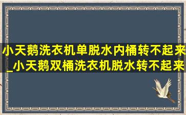 小天鹅洗衣机单脱水内桶转不起来_小天鹅双桶洗衣机脱水转不起来