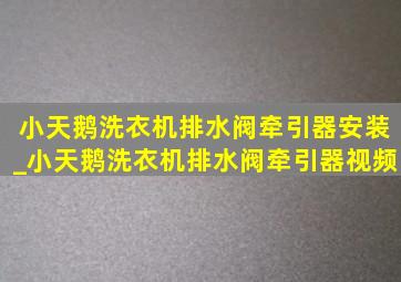 小天鹅洗衣机排水阀牵引器安装_小天鹅洗衣机排水阀牵引器视频