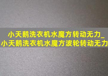 小天鹅洗衣机水魔方转动无力_小天鹅洗衣机水魔方波轮转动无力