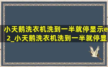 小天鹅洗衣机洗到一半就停显示e2_小天鹅洗衣机洗到一半就停显示e20