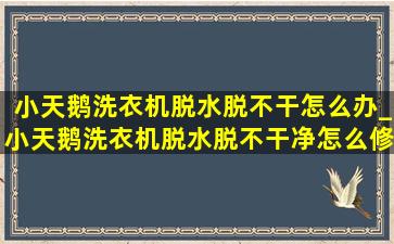 小天鹅洗衣机脱水脱不干怎么办_小天鹅洗衣机脱水脱不干净怎么修