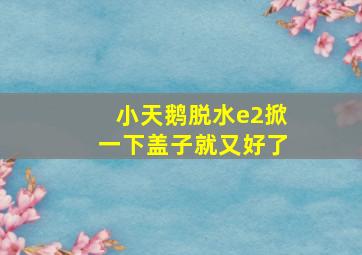 小天鹅脱水e2掀一下盖子就又好了