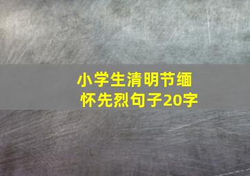 小学生清明节缅怀先烈句子20字