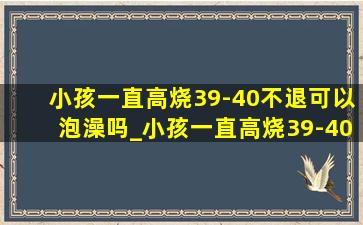 小孩一直高烧39-40不退可以泡澡吗_小孩一直高烧39-40可以洗温水吗