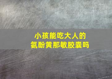 小孩能吃大人的氨酚黄那敏胶囊吗