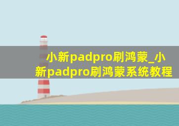 小新padpro刷鸿蒙_小新padpro刷鸿蒙系统教程