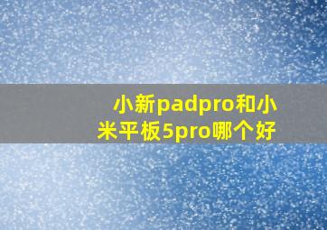 小新padpro和小米平板5pro哪个好