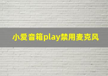 小爱音箱play禁用麦克风