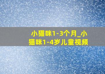 小猫咪1-3个月_小猫咪1-4岁儿童视频