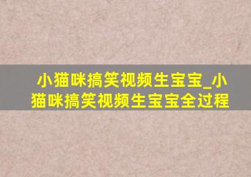 小猫咪搞笑视频生宝宝_小猫咪搞笑视频生宝宝全过程