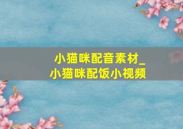 小猫咪配音素材_小猫咪配饭小视频