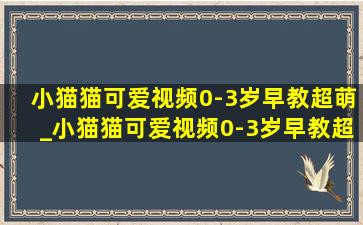 小猫猫可爱视频0-3岁早教超萌_小猫猫可爱视频0-3岁早教超萌搞笑