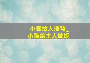 小猫给人捶背_小猫给主人做饭