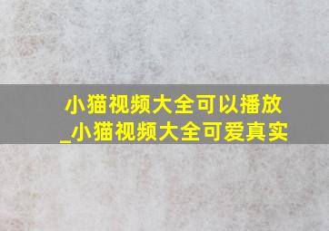 小猫视频大全可以播放_小猫视频大全可爱真实