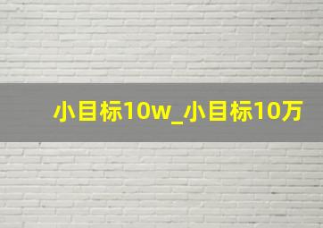 小目标10w_小目标10万