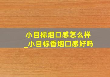 小目标烟口感怎么样_小目标香烟口感好吗