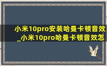 小米10pro安装哈曼卡顿音效_小米10pro哈曼卡顿音效怎么设置