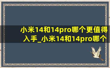 小米14和14pro哪个更值得入手_小米14和14pro哪个更值得入手拍照