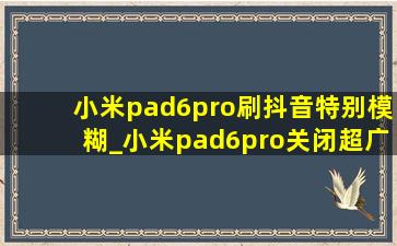 小米pad6pro刷抖音特别模糊_小米pad6pro关闭超广角