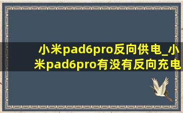 小米pad6pro反向供电_小米pad6pro有没有反向充电