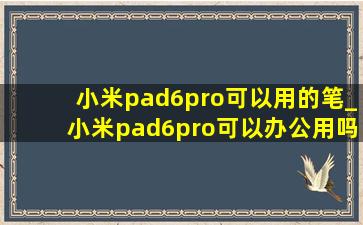 小米pad6pro可以用的笔_小米pad6pro可以办公用吗