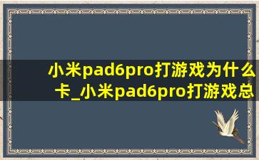 小米pad6pro打游戏为什么卡_小米pad6pro打游戏总卡怎么回事