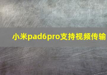 小米pad6pro支持视频传输