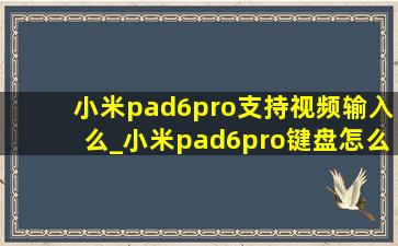 小米pad6pro支持视频输入么_小米pad6pro键盘怎么用