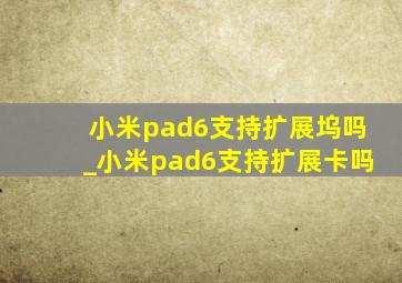 小米pad6支持扩展坞吗_小米pad6支持扩展卡吗