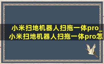 小米扫地机器人扫拖一体pro_小米扫地机器人扫拖一体pro怎么用