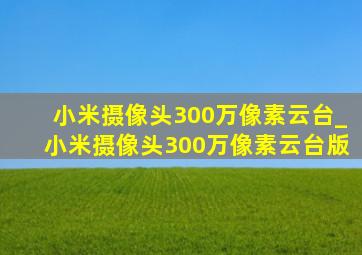 小米摄像头300万像素云台_小米摄像头300万像素云台版