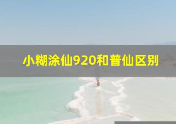 小糊涂仙920和普仙区别