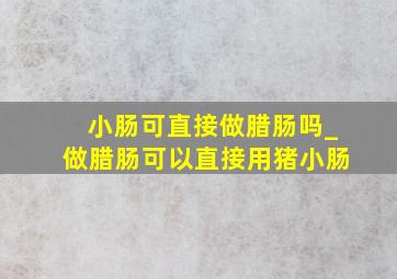 小肠可直接做腊肠吗_做腊肠可以直接用猪小肠