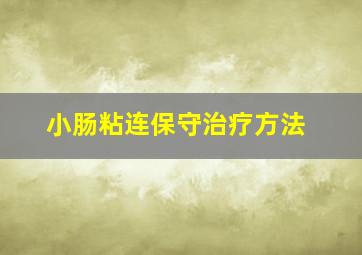 小肠粘连保守治疗方法