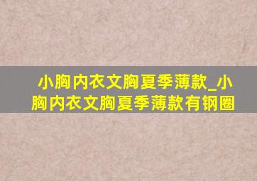 小胸内衣文胸夏季薄款_小胸内衣文胸夏季薄款有钢圈