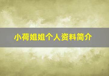 小荷姐姐个人资料简介