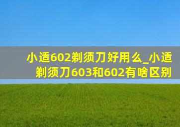 小适602剃须刀好用么_小适剃须刀603和602有啥区别