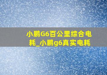 小鹏G6百公里综合电耗_小鹏g6真实电耗