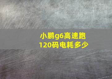 小鹏g6高速跑120码电耗多少