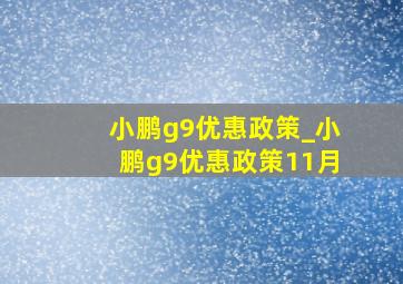 小鹏g9优惠政策_小鹏g9优惠政策11月