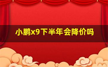 小鹏x9下半年会降价吗