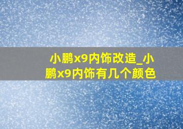 小鹏x9内饰改造_小鹏x9内饰有几个颜色